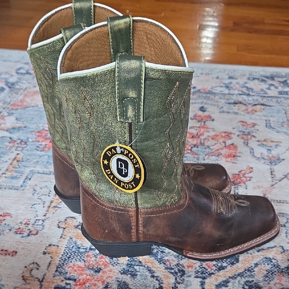 Dan Post Kids Boots - Green and Brown